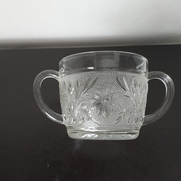 RARE 50's Anchor Hocking Sugar & Creamer/40's Duncan Miller Glass Tray - Picture 4 of 7